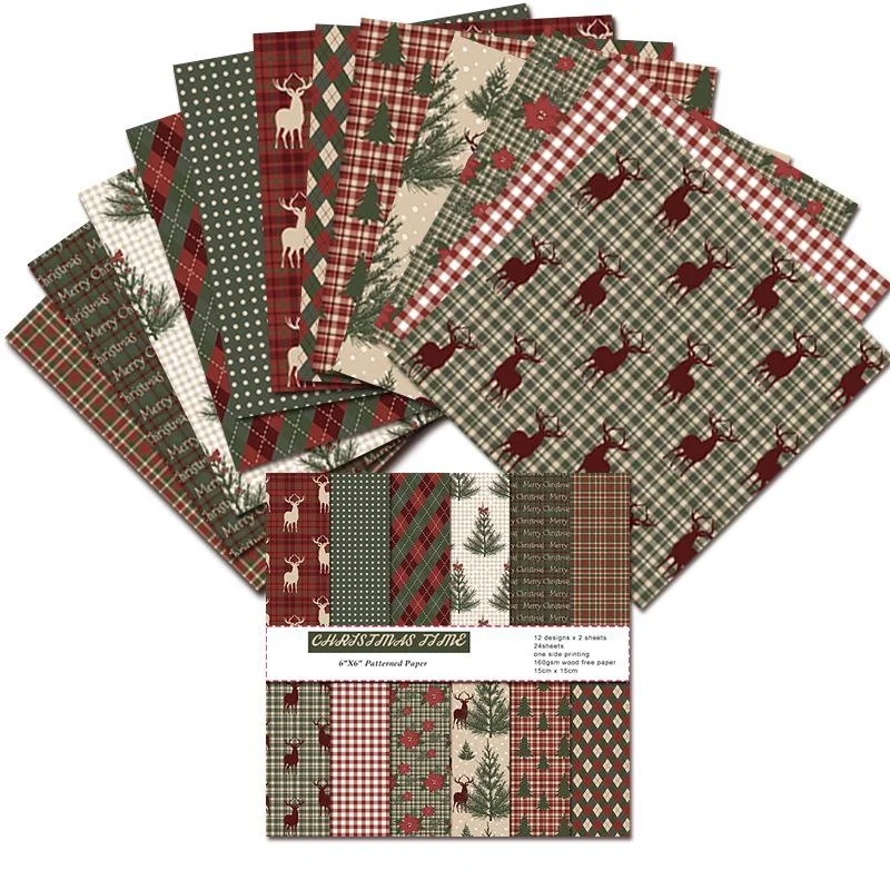 Graph Paper Pad - 1Set Vintage Merry Christmas Scrapbook Paper