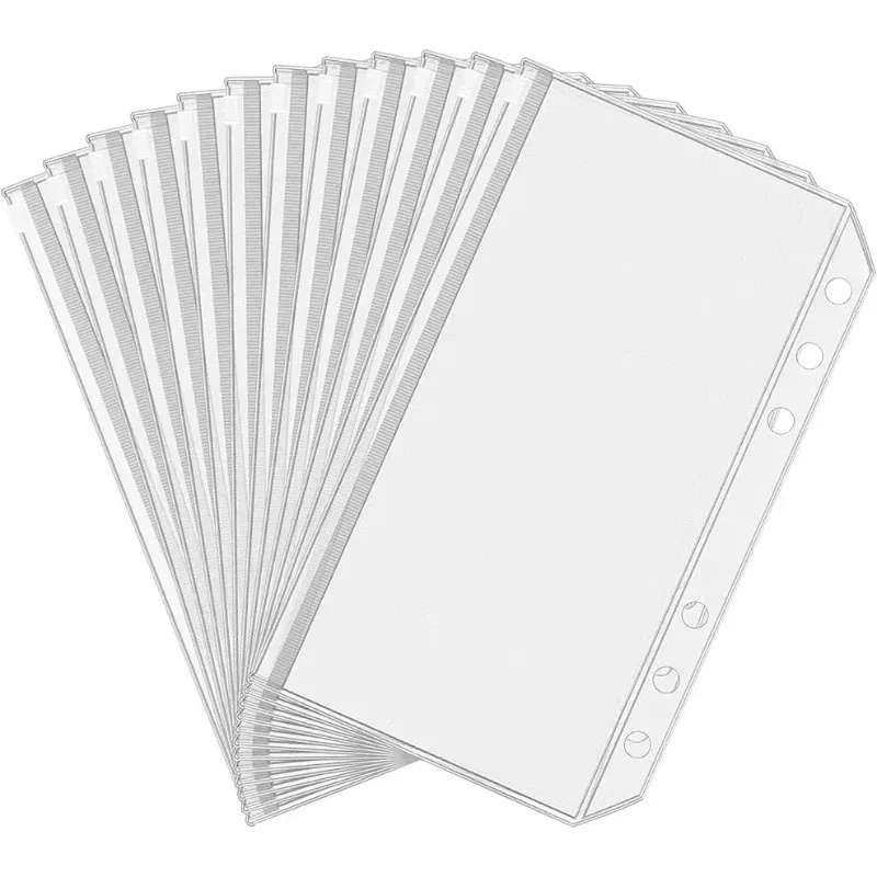 Planner Weekly Budget - 6-24PCS A6 6-Hole Zipper Binder Pockets
