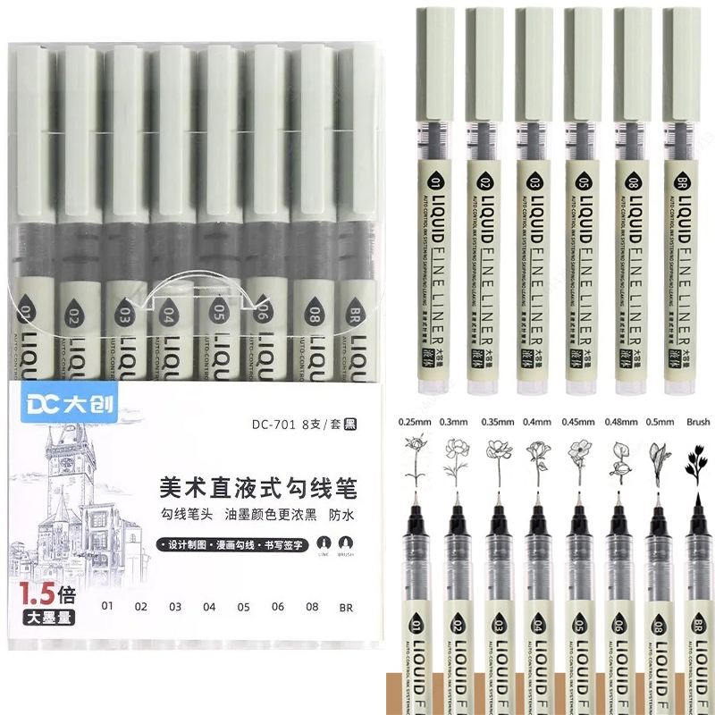 12 Tibs Black Pen Fine Line Sk - đánh giá và giá Copic Marker Sketch