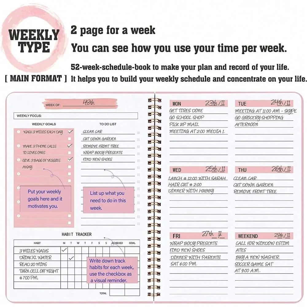 A5 Weekly Planner Coil Daily P - đánh giá và giá Planner Weekly Budget