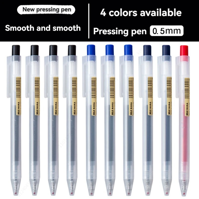 0.5mm Press Gel Pen Blue/Black - đánh giá và giá Muji Stationery Gel Pen
