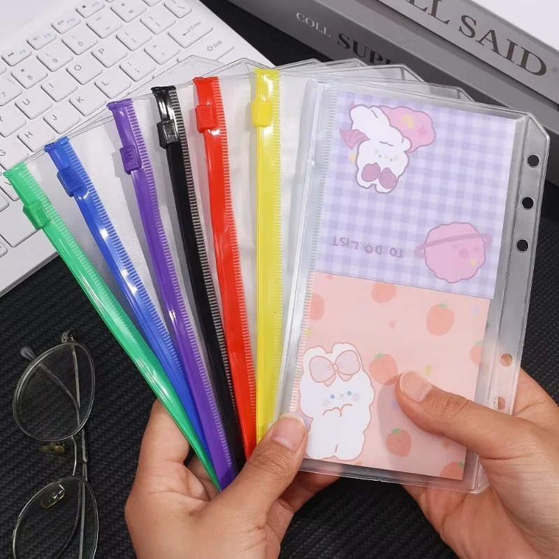 2-12Pcs Clear A6 6-Hole Binder - đánh giá và giá Planner Weekly Budget
