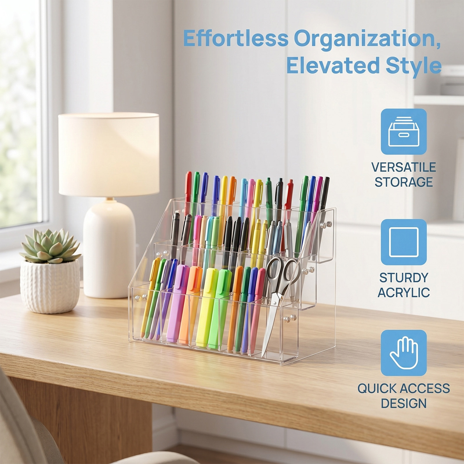 Modern Clear Acrylic Pen Holde - đánh giá và giá Stationery And Office Supply Stores
