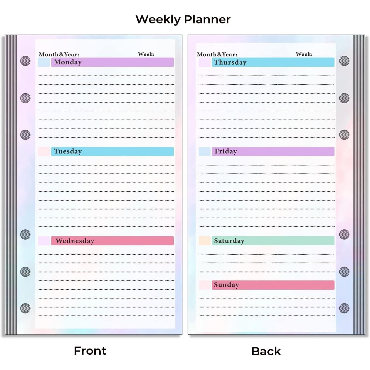 Set of 6-hole A6 binder refill - đánh giá và giá Planner Weekly Budget