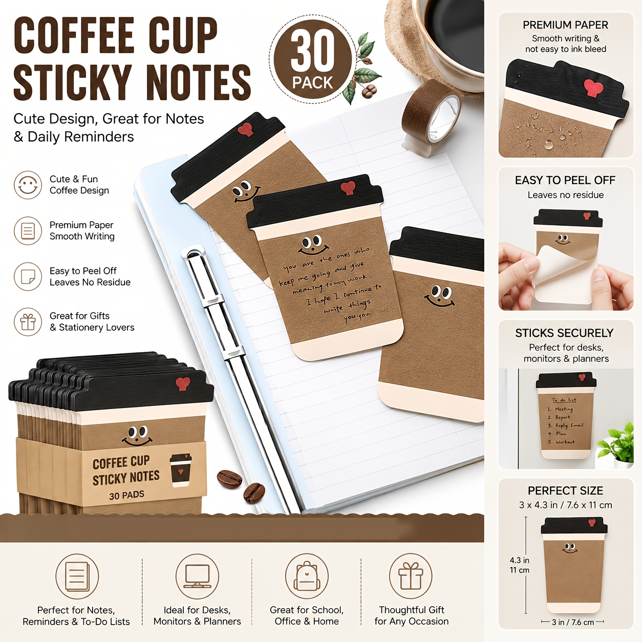 Funny Coffee Pattern Sticky No - đánh giá và giá Graph Paper Pad