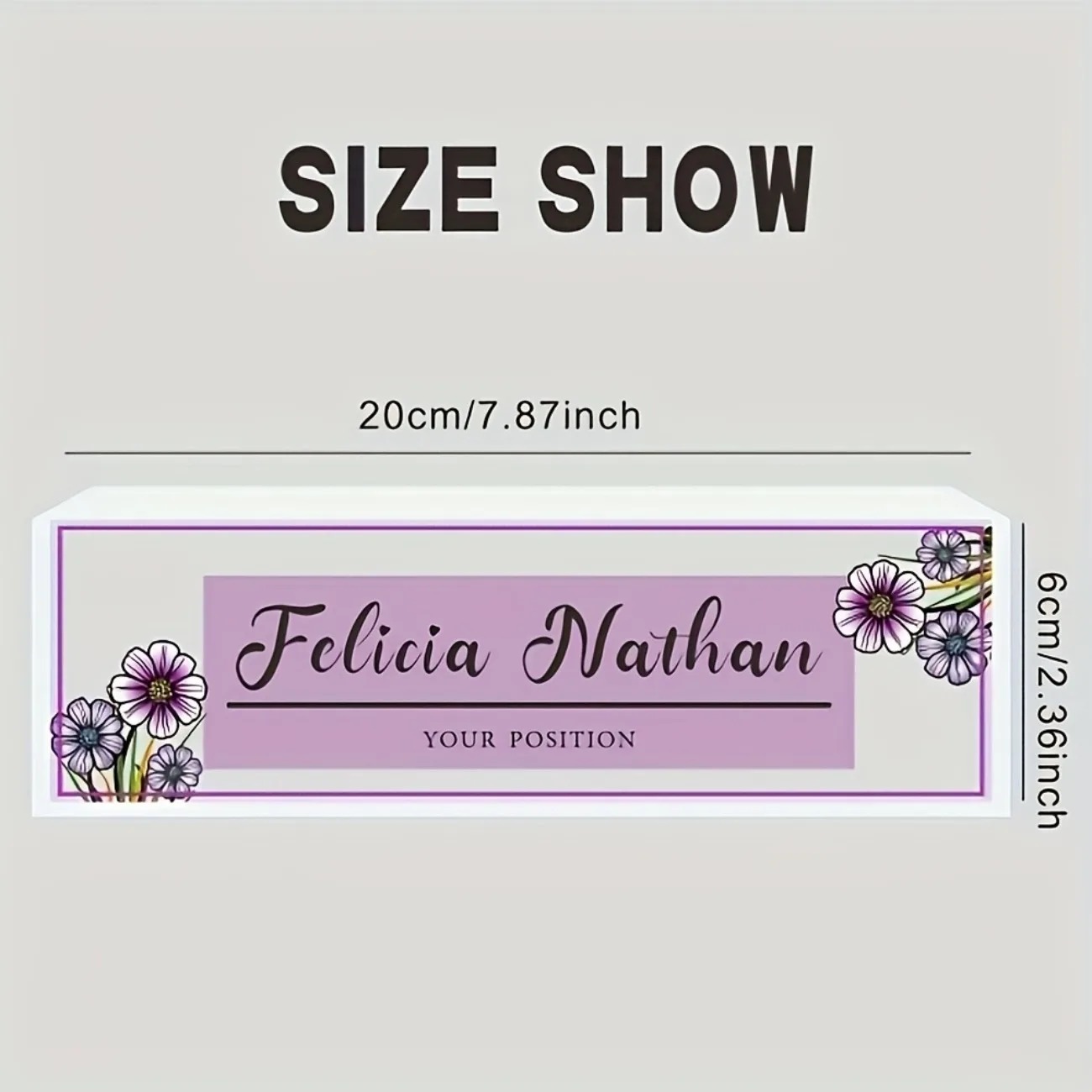 Elegant Pink‑Purple Floral Acr - đánh giá và giá Desk Name Plate