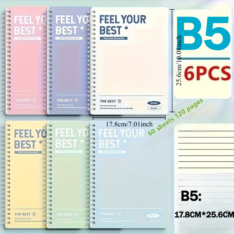 6pcs Spiral Notebook, Simple A - đánh giá và giá Graph Paper Pad