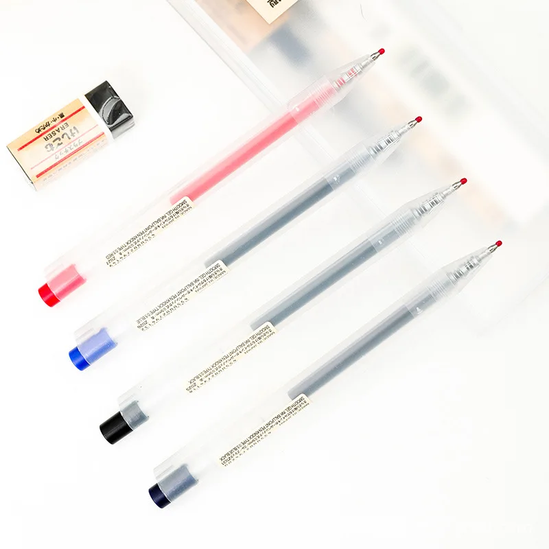 0.5mm Press Gel Pen Blue/Black - đánh giá và giá Muji Stationery Gel Pen