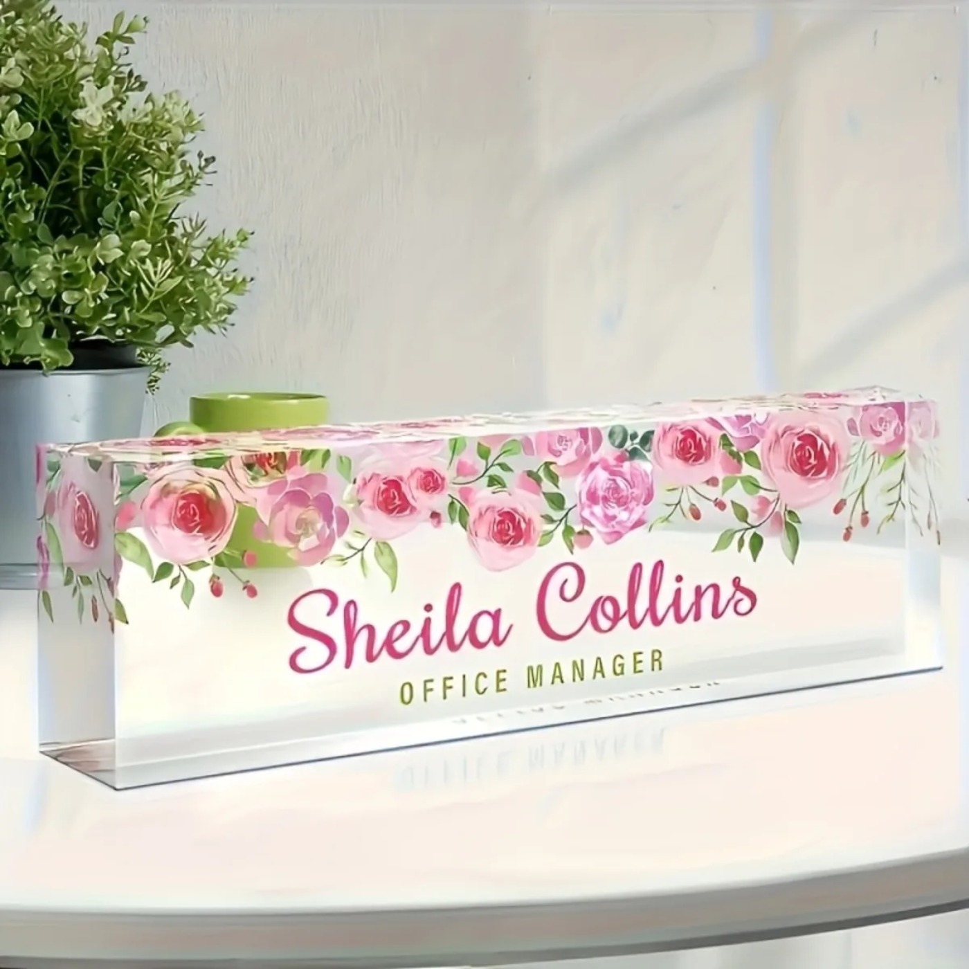 [2D Flat] Minimalist Floral Ac - đánh giá và giá Desk Name Plate