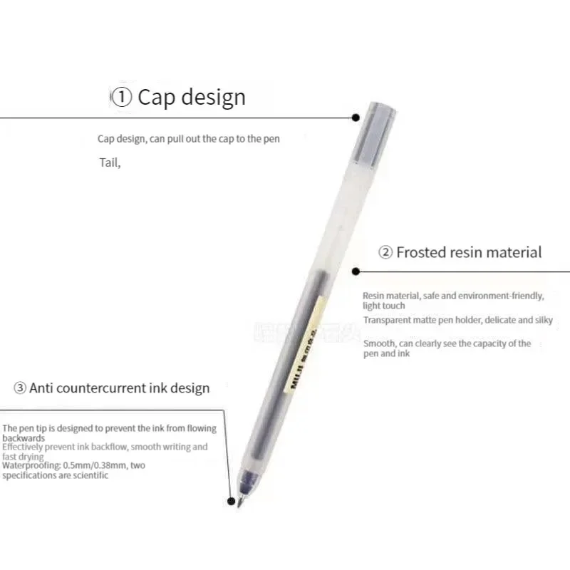 6/8Pcs/Set MUJIs Gel Pen Black - đánh giá và giá Pentel Pen Energel