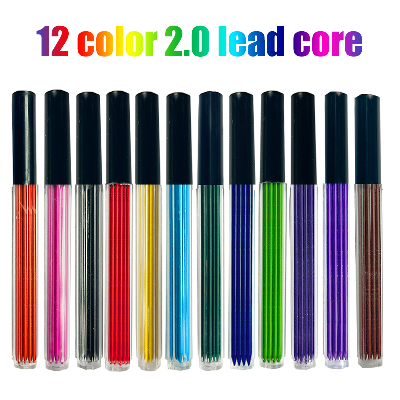 12 Colors 2.0mm HB Replaceable - đánh giá và giá Mechanical Pencil Lead