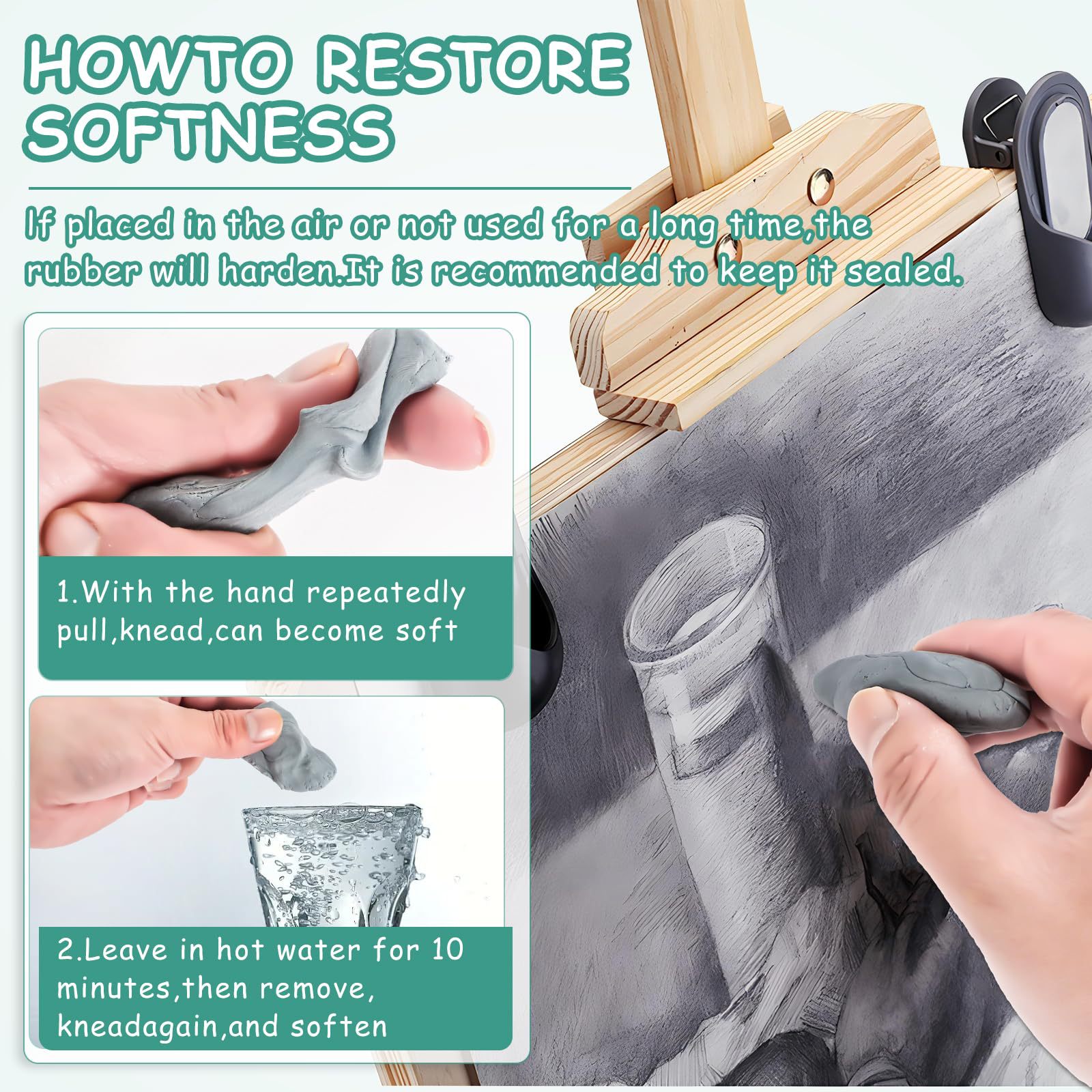 2pcs Kneaded Eraser for Artist - đánh giá và giá Rubber Eraser Kneaded